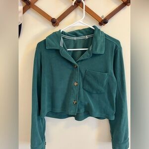 Teal Button-Up Women's Top